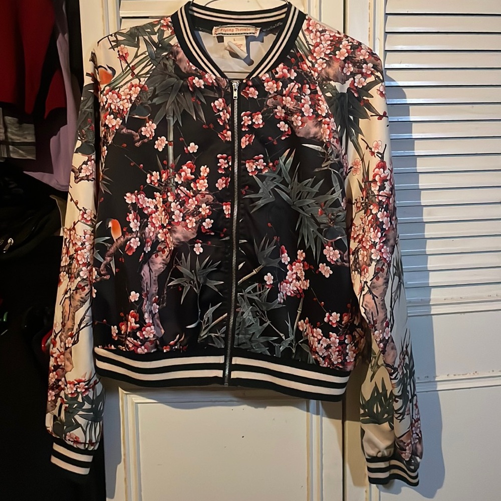 Cherry Blossom print Bomber Jacket